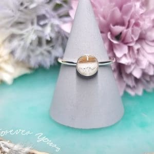 Breastmilk Ring lock of hair, silver ashes ring, silver breastmilk ring