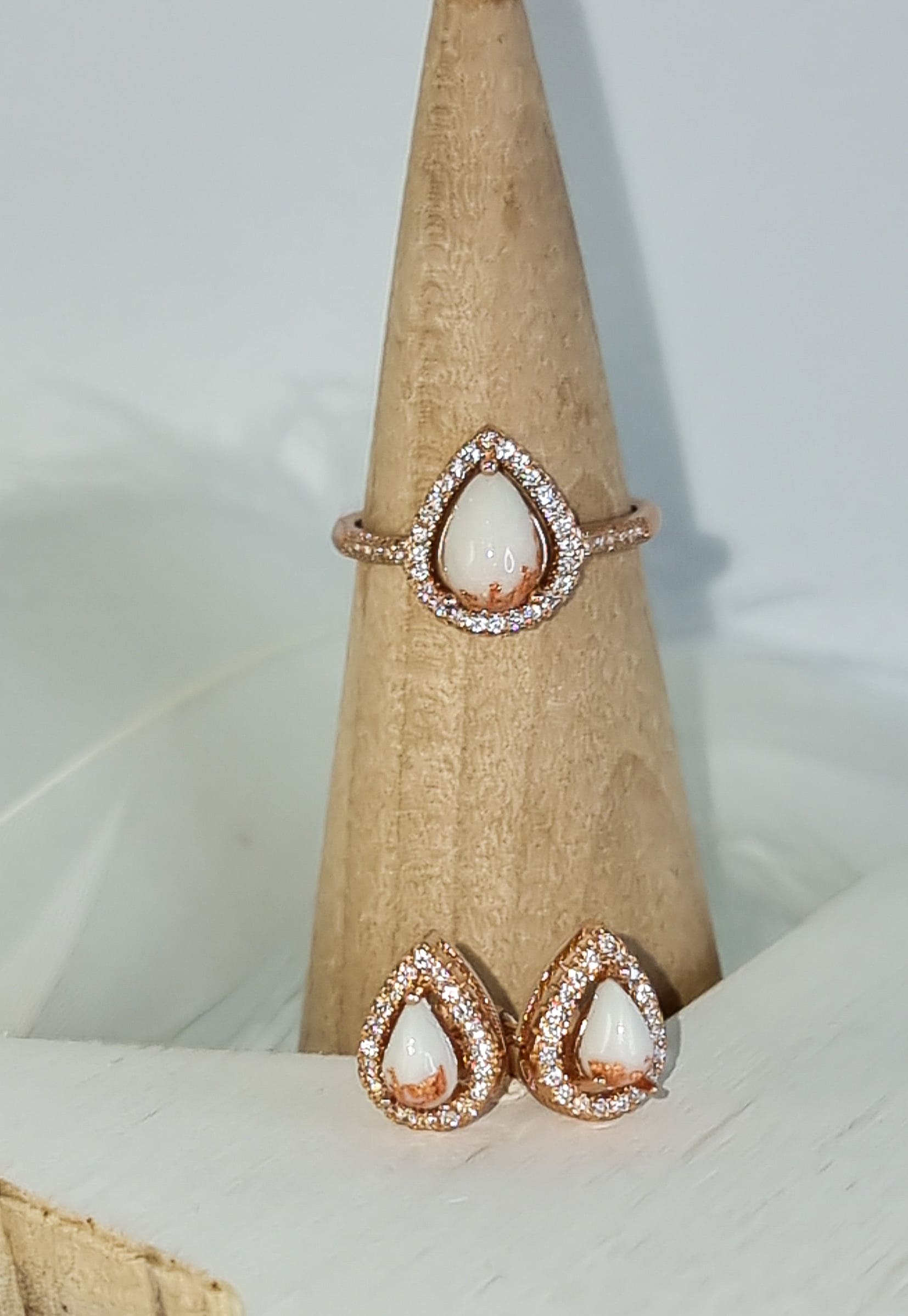 Daphne Earrings - Rose Gold Plated on Solid Sterling Silver Cubic Zirconia - Image 2